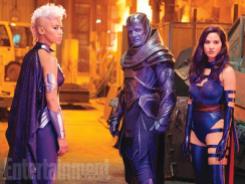 Oscar Isaac's Apocalypse alongside Storm (Alexandra Shipp) and Psylocke (Olivia Munn)